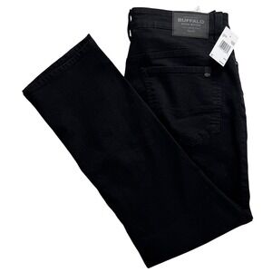 Buffalo David Bitton Straight Six Mens Jeans 32x30 Black Rinse Stretch